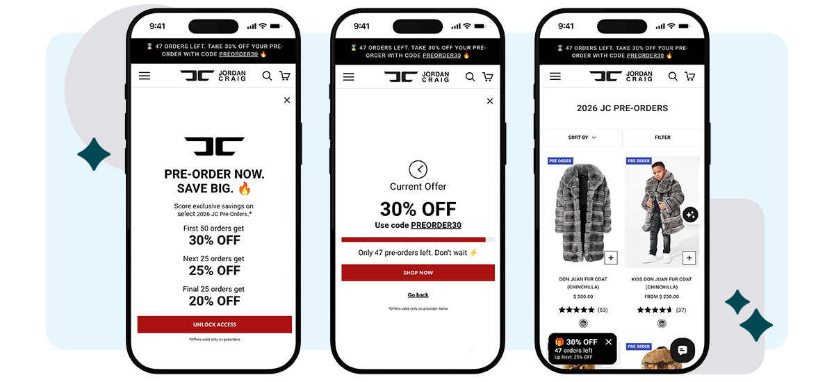 Quikly campaign on the Jordan Craig store